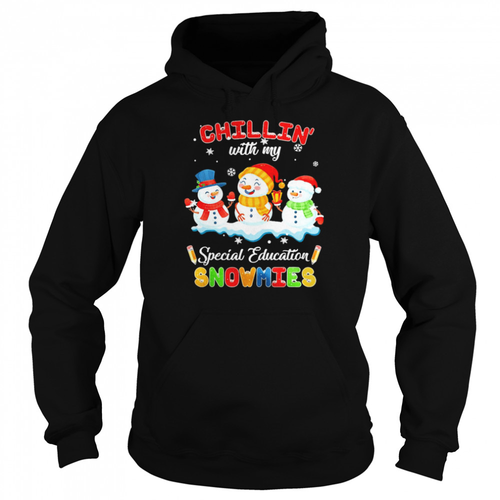 Chillin With My Special Education Snowmies Christmas Sweater  Unisex Hoodie