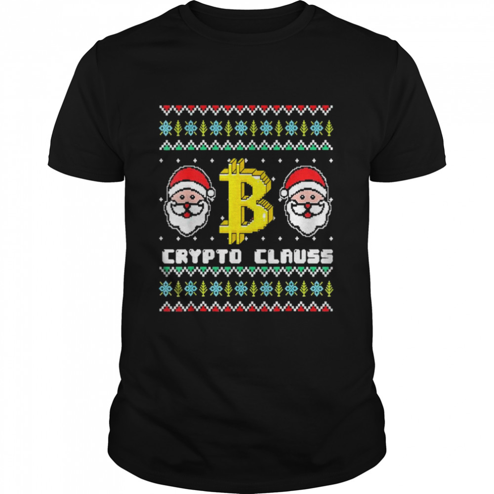 Cryptos Santas Clauss Bitcoins Hos Hos Holds Uglys shirts