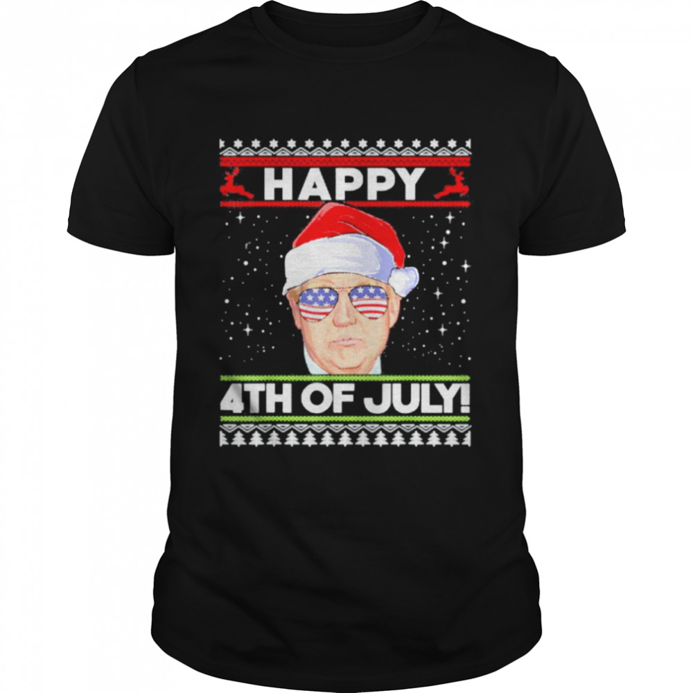 Santa Trump Happy 4th of July Ugly Christmas Official shirt