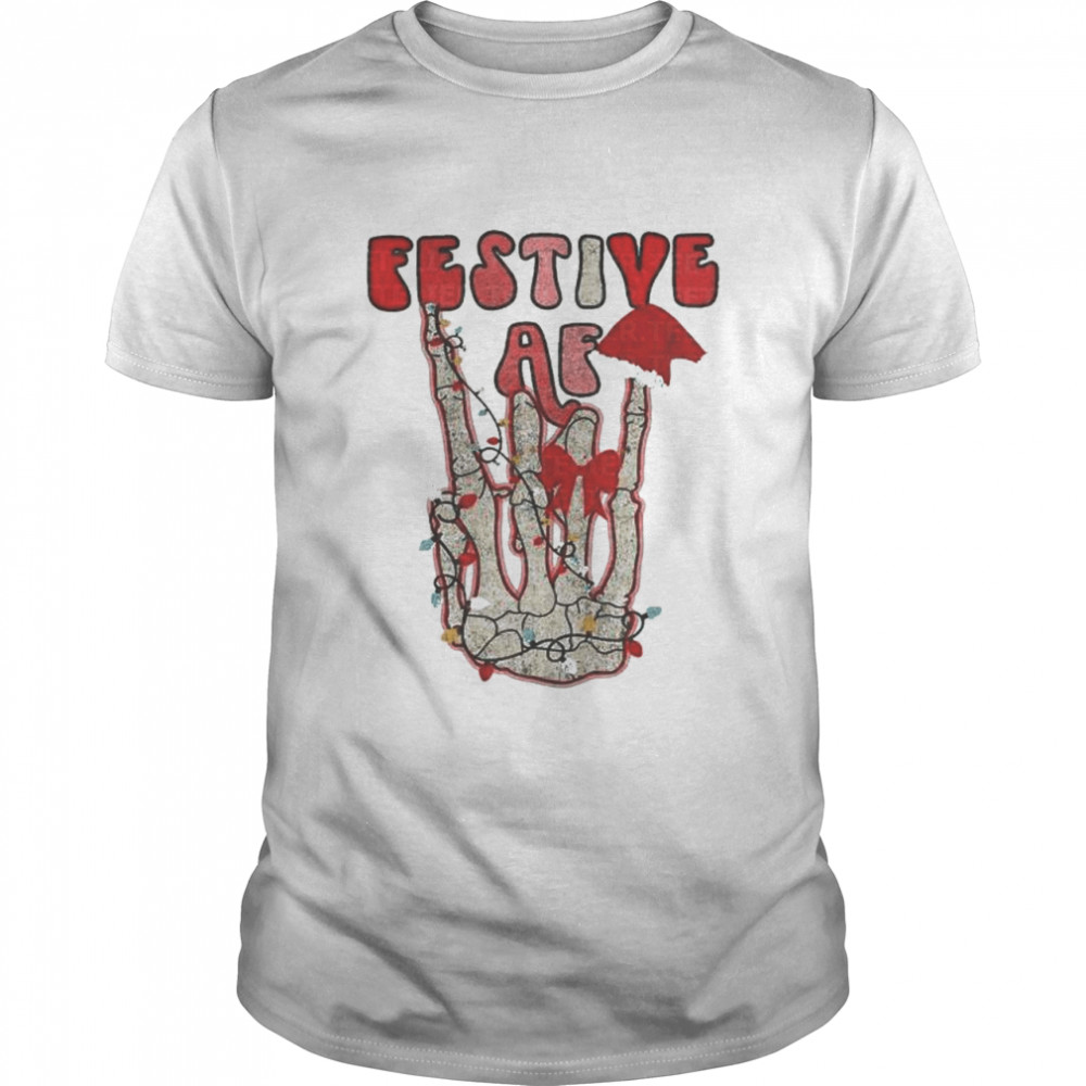 Skeleton Festive Af Christmas shirt Classic Men's T-shirt