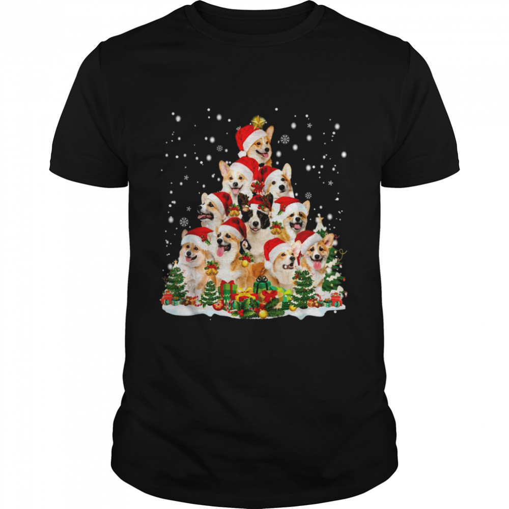 Corgi Christmas Tree Santa Hat Dog Ugly Shirt