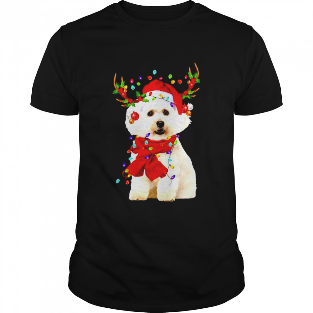 Maltese Reindeer Christmas Light shirts