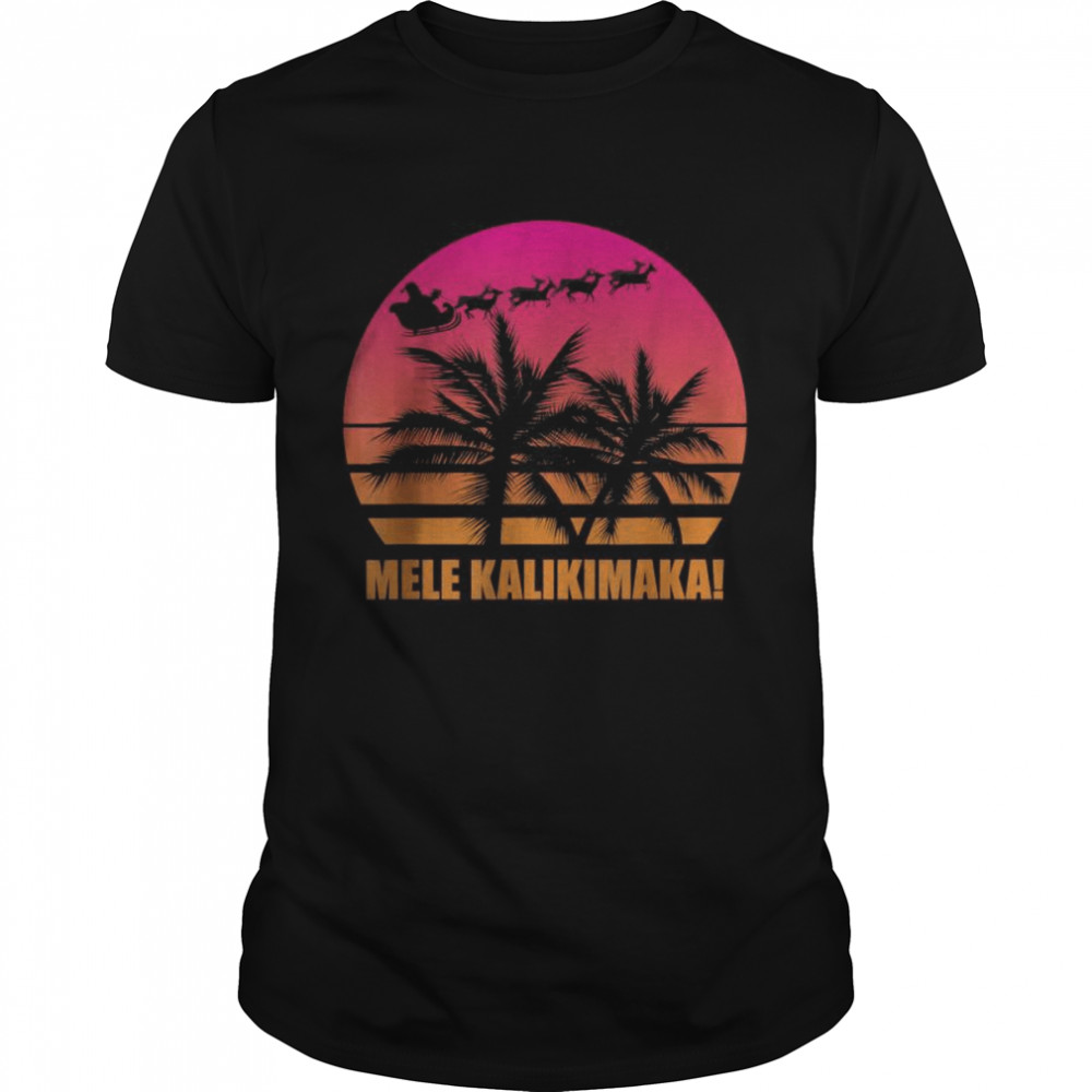 Mele Kalikimaka Retro Hawaiian Christmas Family Vacation T- Classic Men's T-shirt
