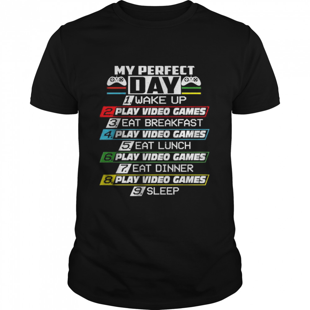 My Perfect Day Video Games Cool Gamer Gaming Boys Men Premium T- Classic Men's T-shirt