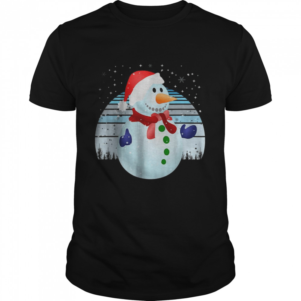 Snowman Vintage Sunset Winter Family Christmas Pajama T- Classic Men's T-shirt