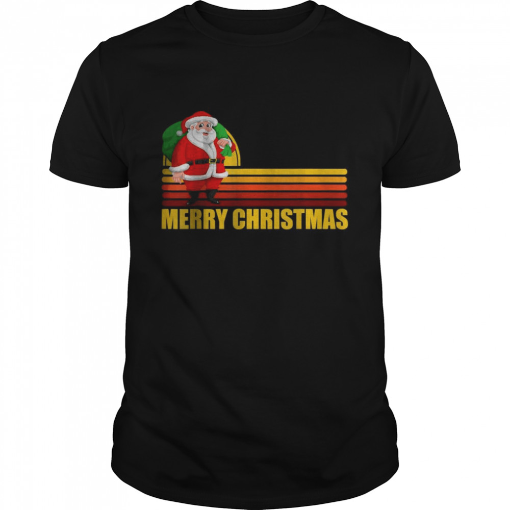 Vintage Christmas Santa Claus Gifts Boys Kids Xmas T-shirt