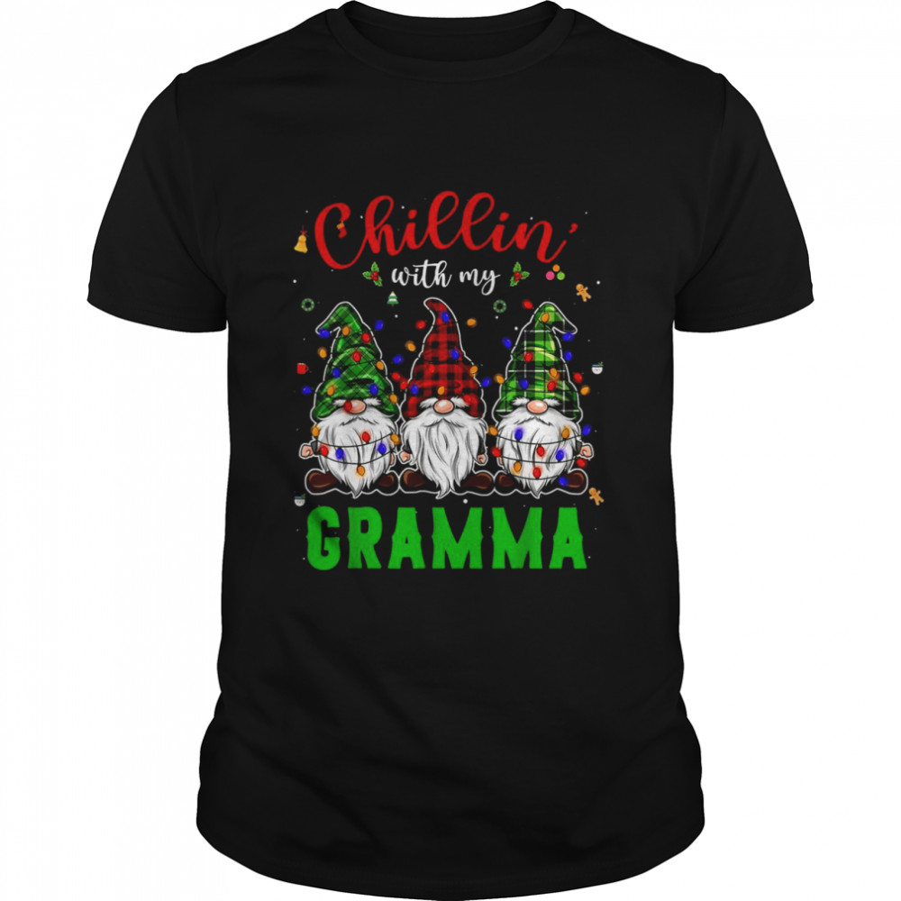 Chillin’ with my Gramma Gnomies Tree Lights Christmas Shirt