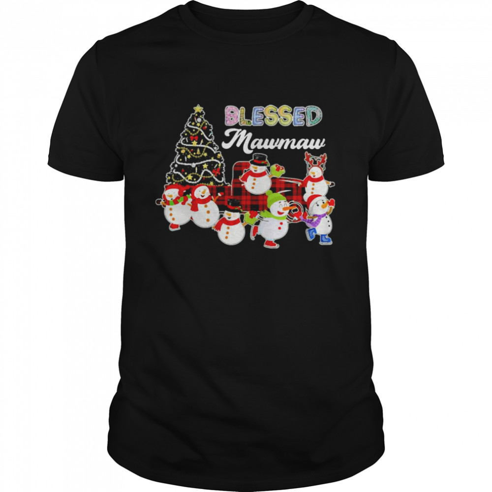 Christmas Snowman Blessed Mawmaw Christmas Sweater Shirts