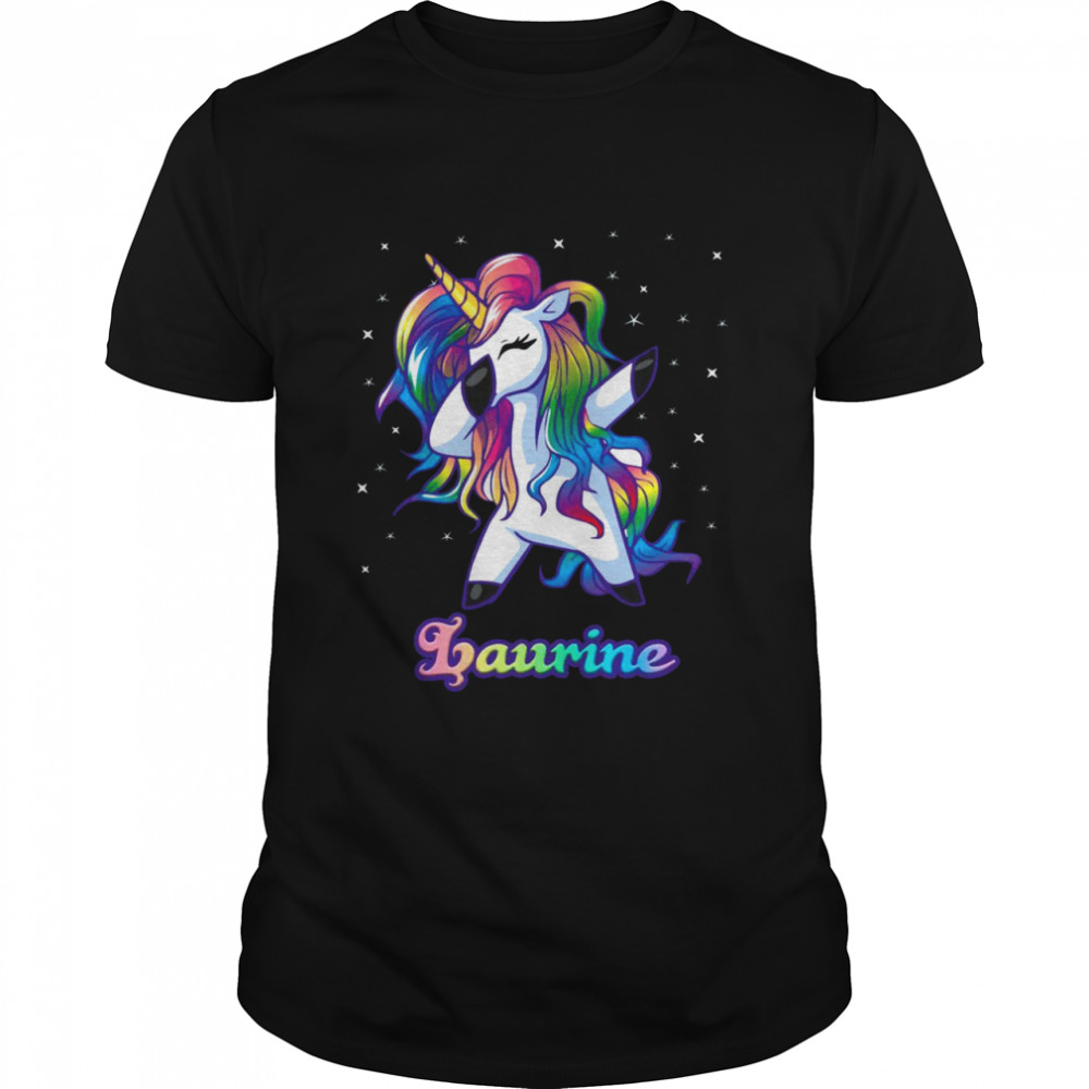 Laurines Dabbings Unicorns Rainbows Personaliseds Names Shirts