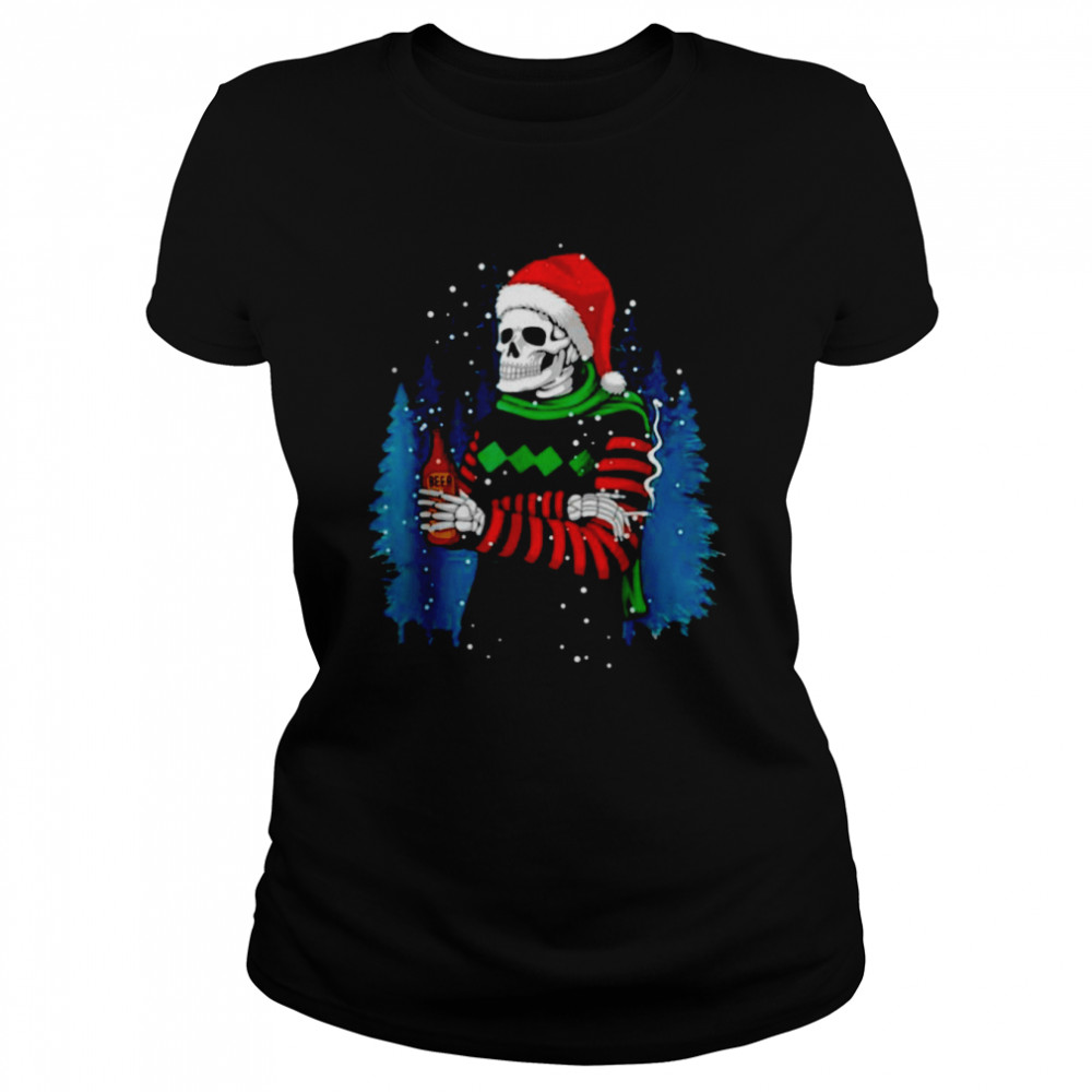 merry Christmas Winter Skull Family Xmas Sweater  Classic Women's T-shirt
