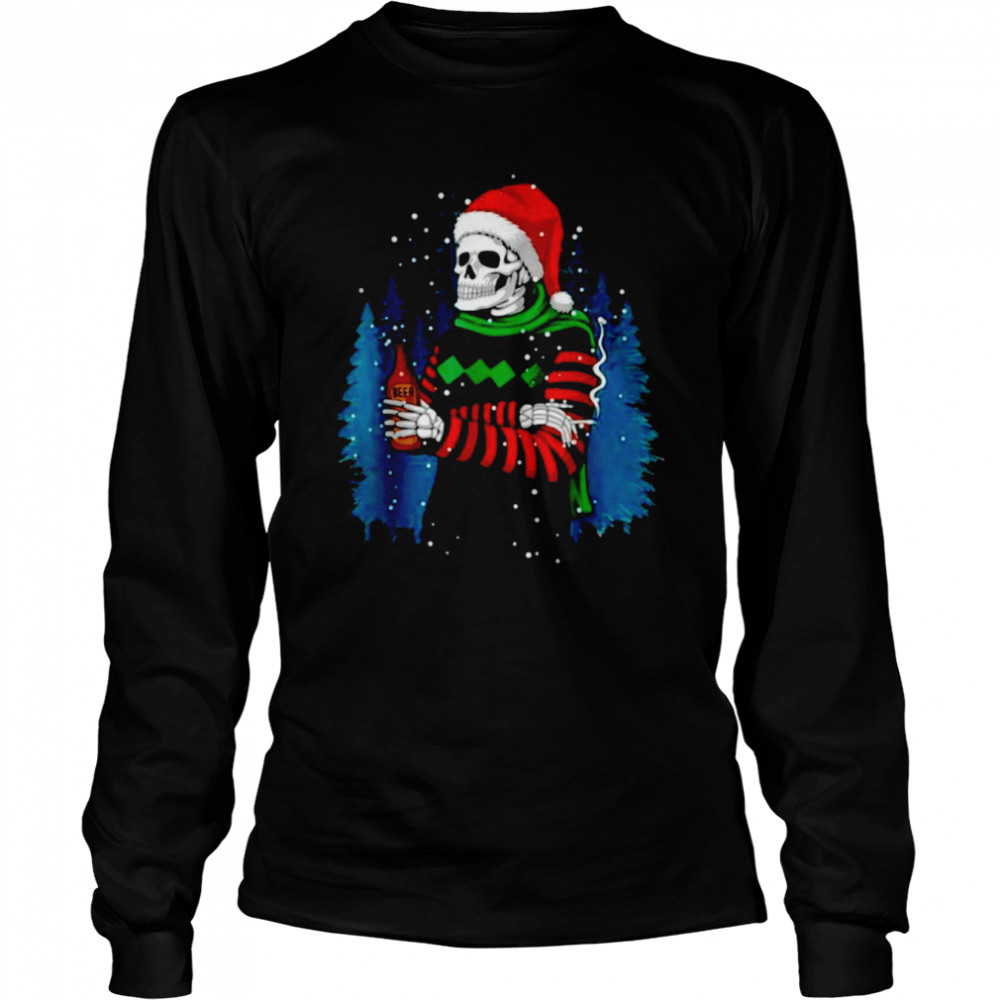 merry Christmas Winter Skull Family Xmas Sweater  Long Sleeved T-shirt