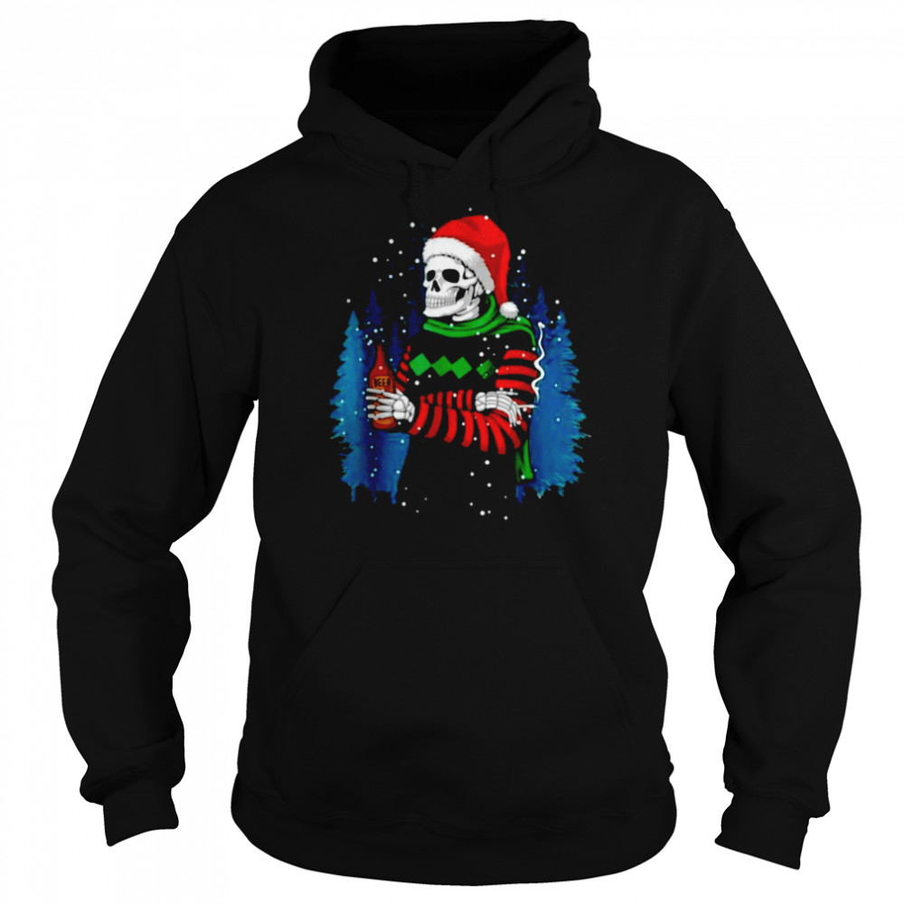 merry Christmas Winter Skull Family Xmas Sweater  Unisex Hoodie