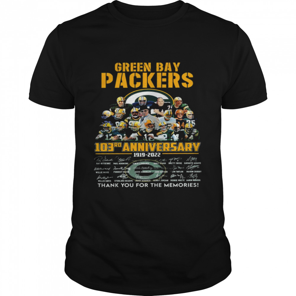 Green bay packers 103rd anniversary 1919 2022 thank you for the memories shirt Classic Men's T-shirt
