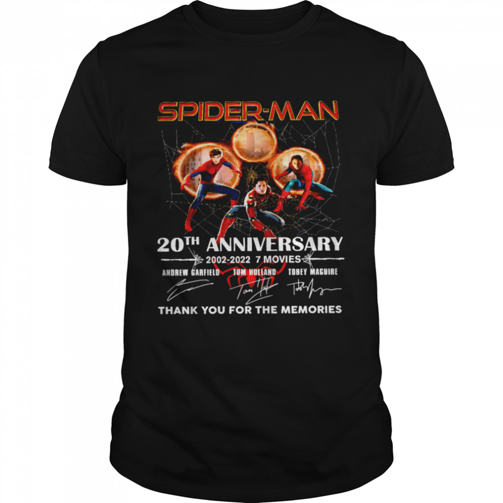 Spider Man 20th Anniversary 2002 2022 Thank You For The Memories shirt