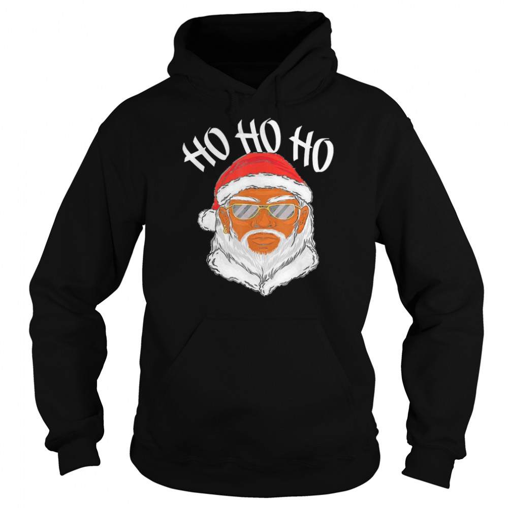 African American Santa Claus Black Father Christmas HO HO HO Unisex Hoodie