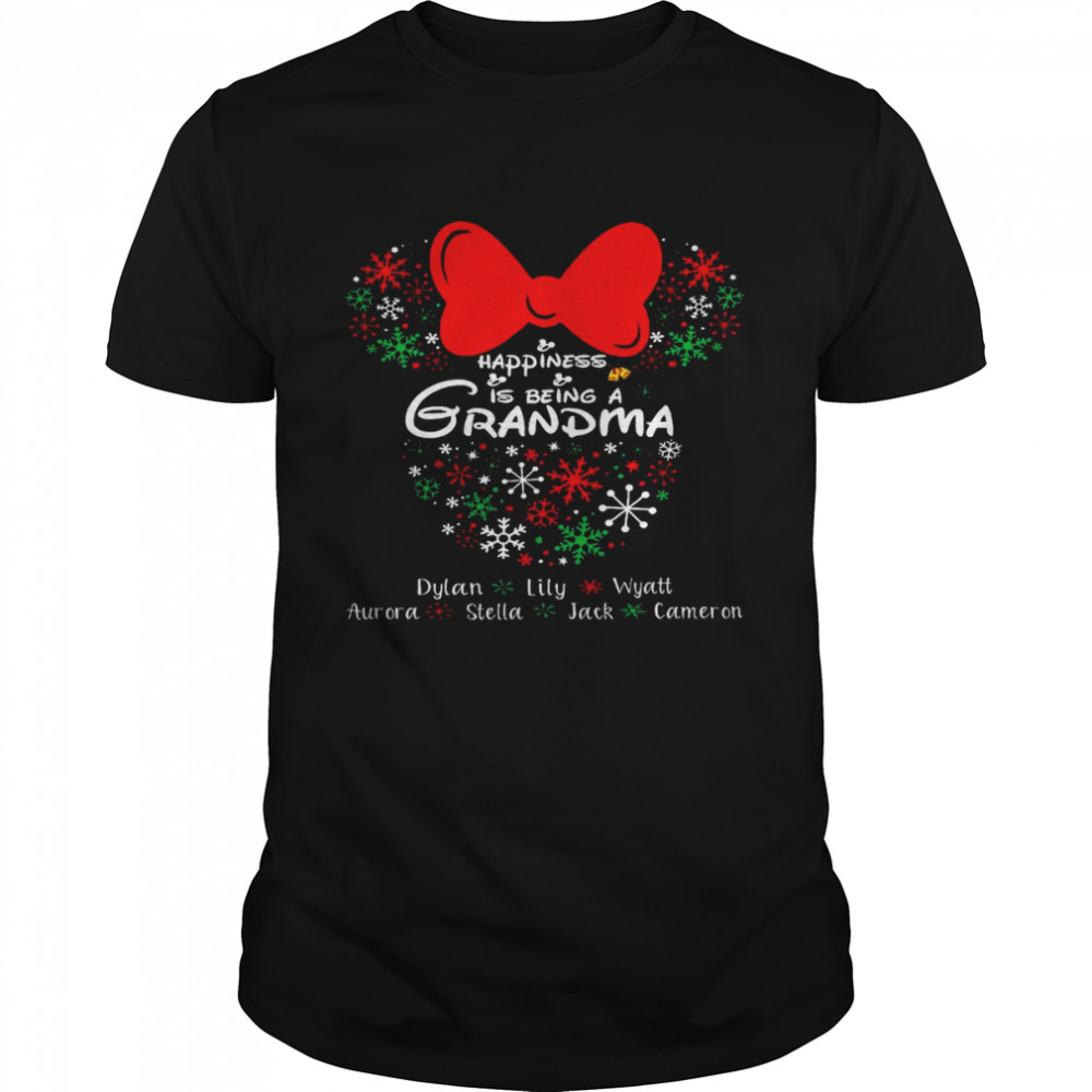 Happiness is being a grandma dylan lily wyatt aurora stella jack cameron shirt Classic Men's T-shirt