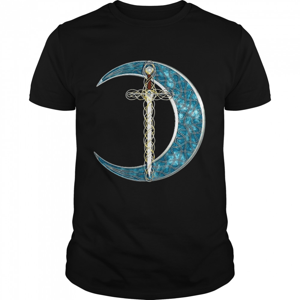 Fantasy Moon And Celtic Sword Shirts