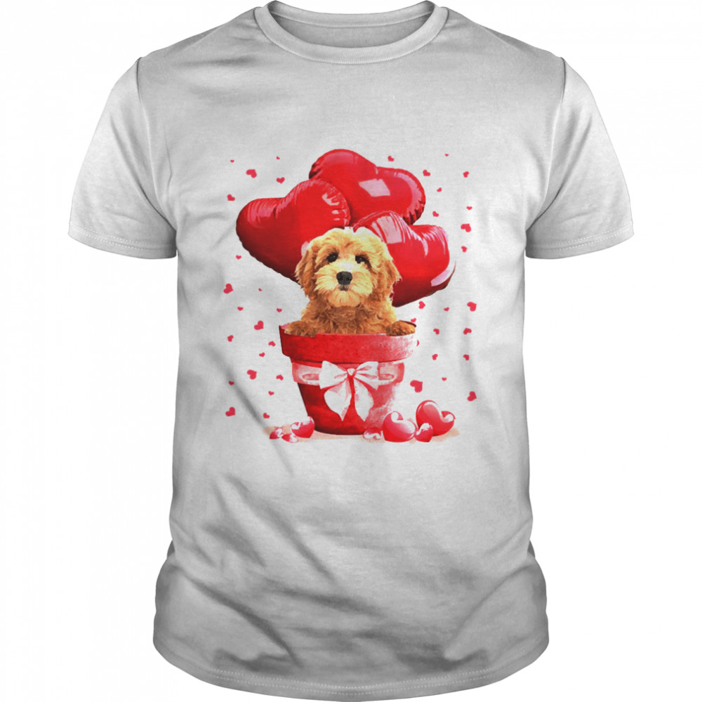 Valentine Pot Red Goldendoodle Dog Shirts