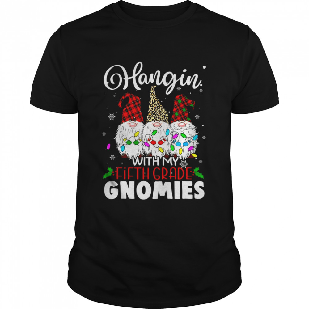 Fifth Grade Squad Gnomies Plaid Santa Hat Teacher Christmas Shirts