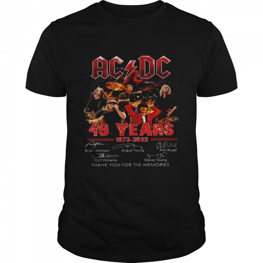 Acdc 49 years 1973 2022 thank you for the memories shirt