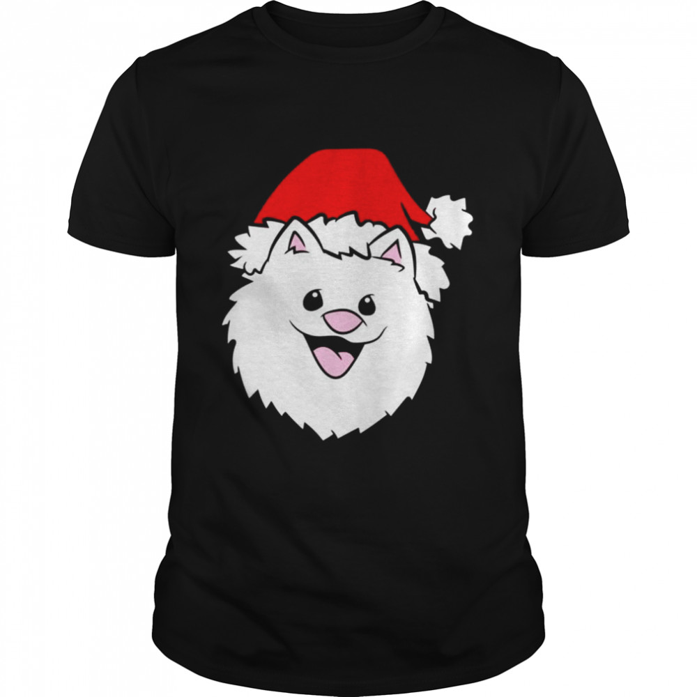 American Eskimo With Santa Hat Christmas American Eskimo Dog Shirts