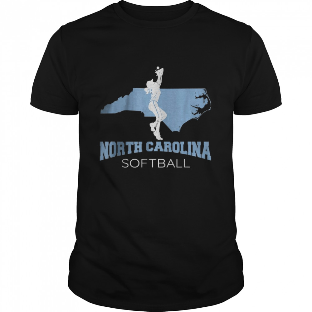 North Carolina Softball Girl The Tarheel State Pride NC Gift T-Shirt