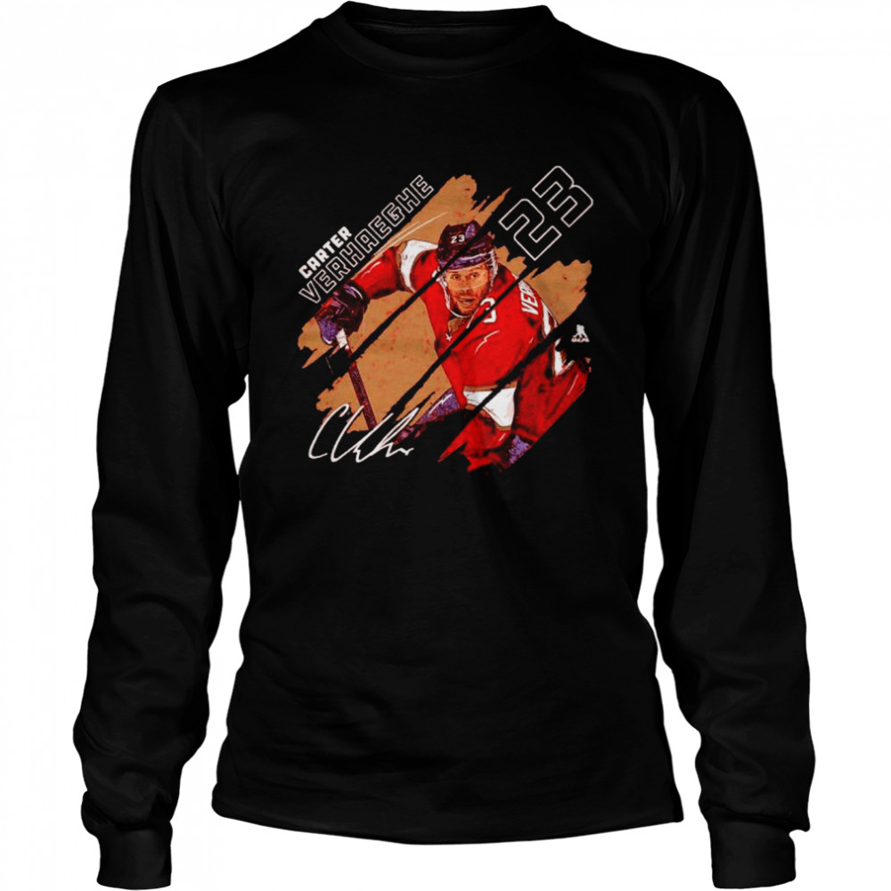 Awesome florida Hockey Carter Verhaeghe #23 stripes signature shirt Long Sleeved T-shirt
