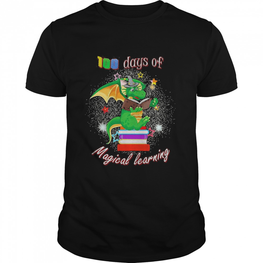 100 Days Of School Magical Learning Book Dragon Teacher Shirts