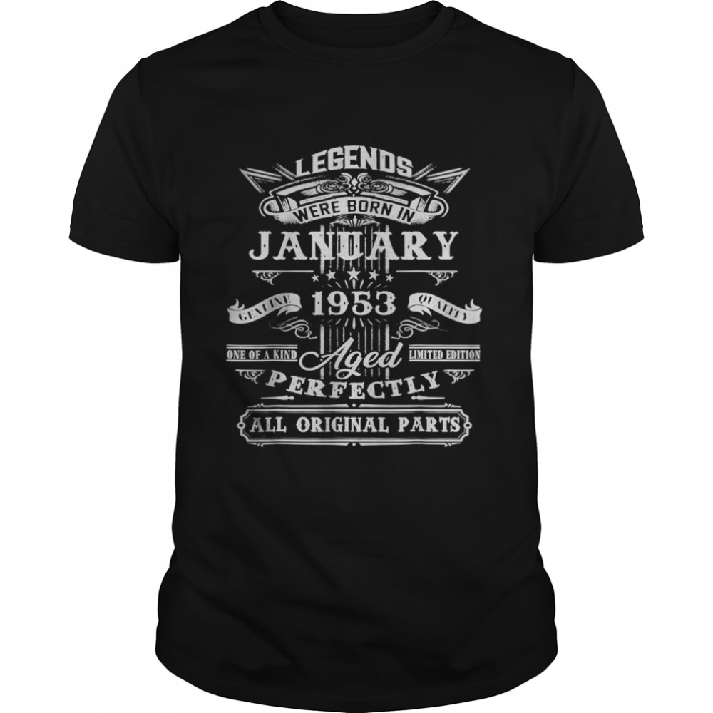 Vintage Born In January 1953 Man Myth Legend 69 Years Old T-Shirts