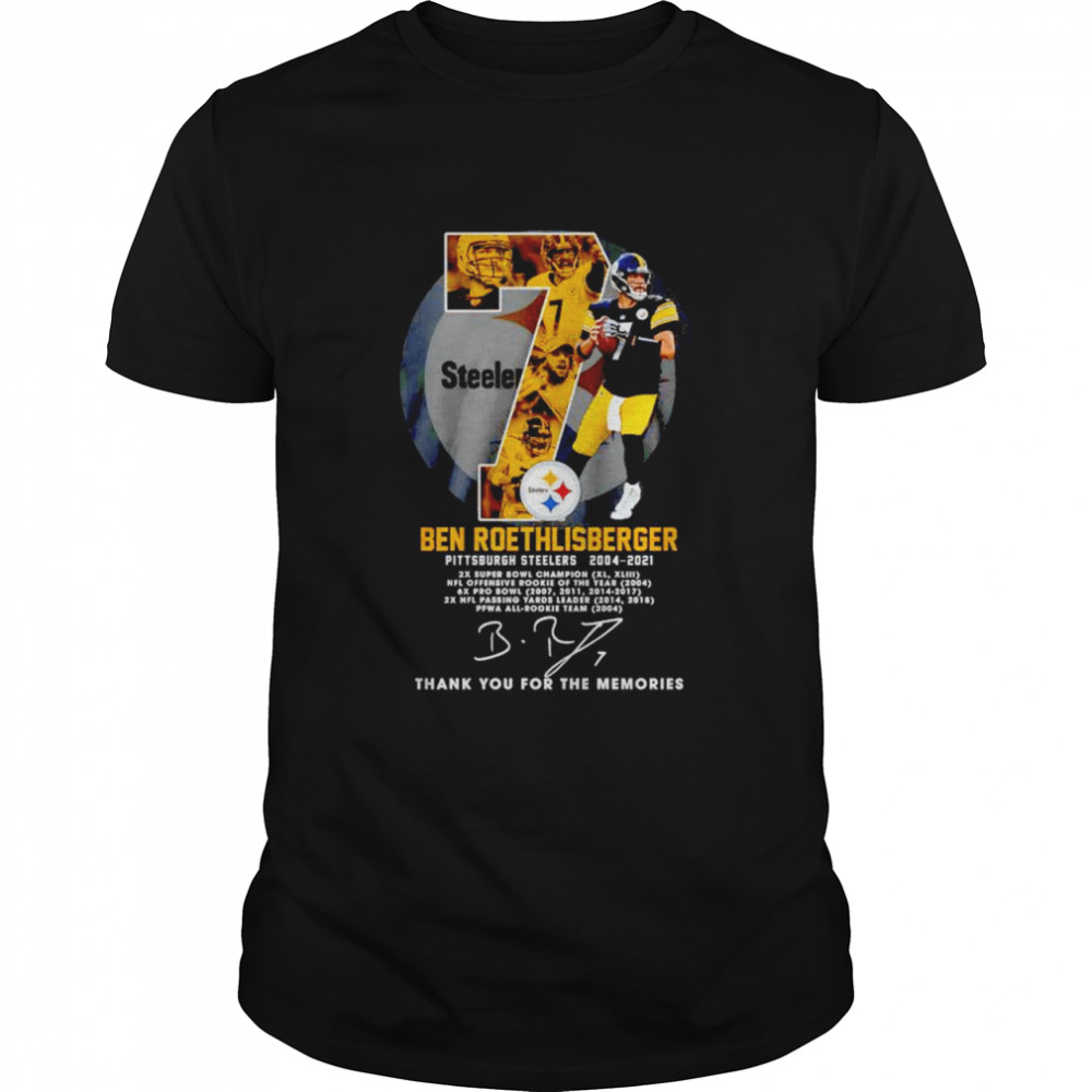 Ben Roethlisberger Pittsburgh Steelers 2004 2021 thank you for the memories shirts