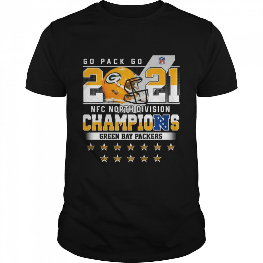 Go Pack Go 2021 Nfc North Division Champions Green Bay Packers 2002 2021 Shirts