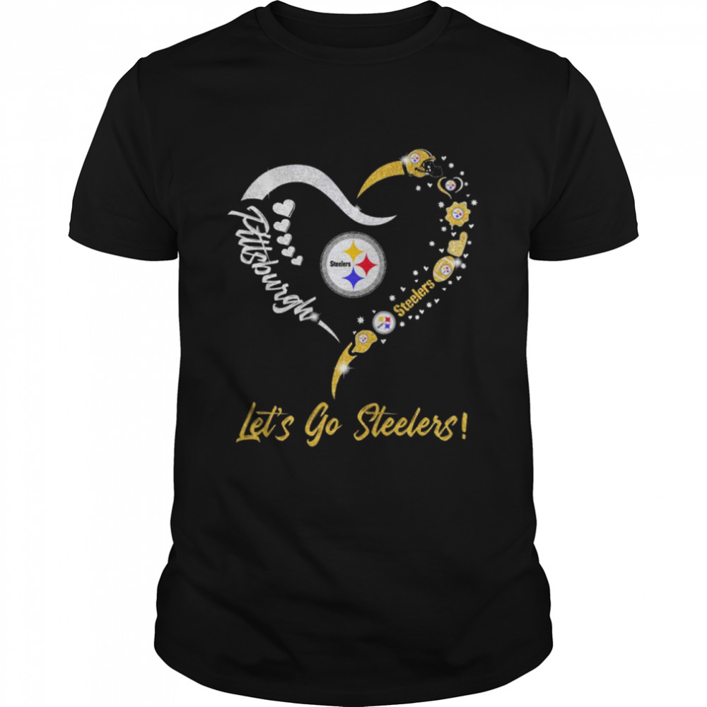 Pittsburgh Steelers logo heart Let’s go Steelers Shirt