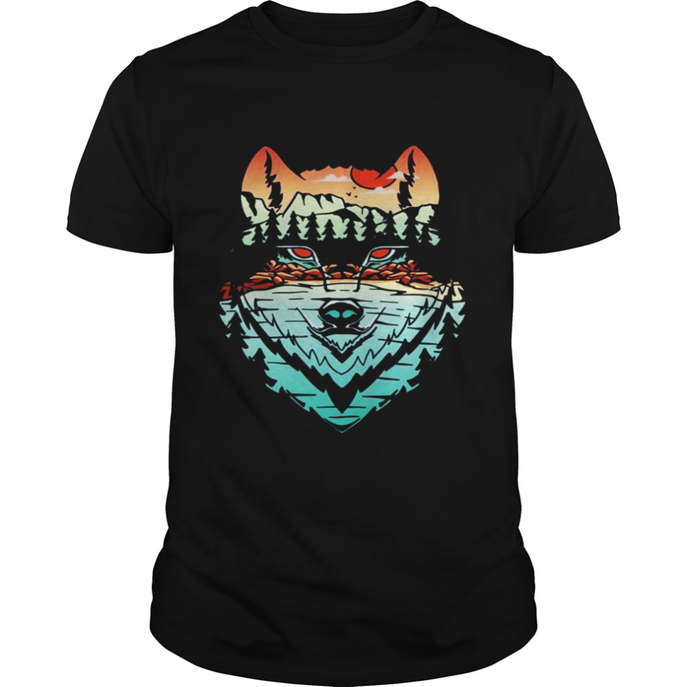 Wolf on forest background Shirts