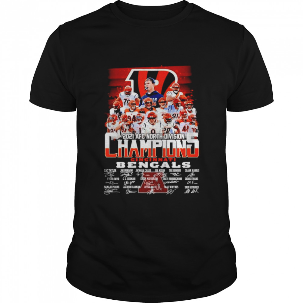 Cincinnati Bengals 2021 AFC North Division Champions signatures T-shirt