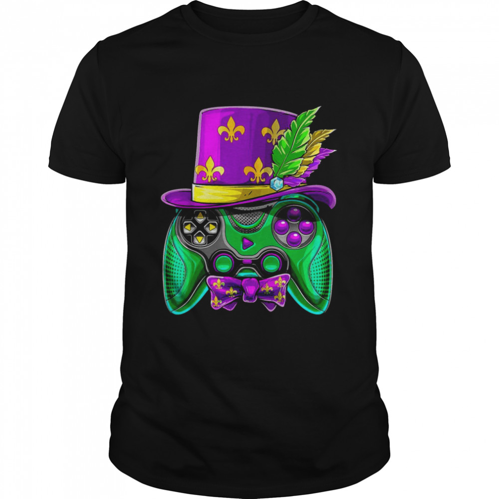 Mardi Gras Video Game Controller Jester Hat Costume  Classic Men's T-shirt