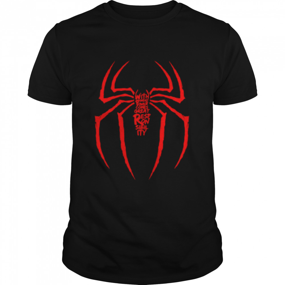 Spiderman with great power comes great responsibility shirt Classic Men's T-shirt
