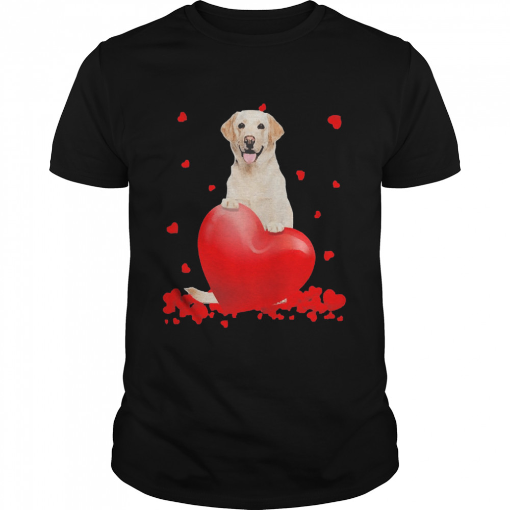 Yellow Labrador Dog Valentine’s Hearts Shirt