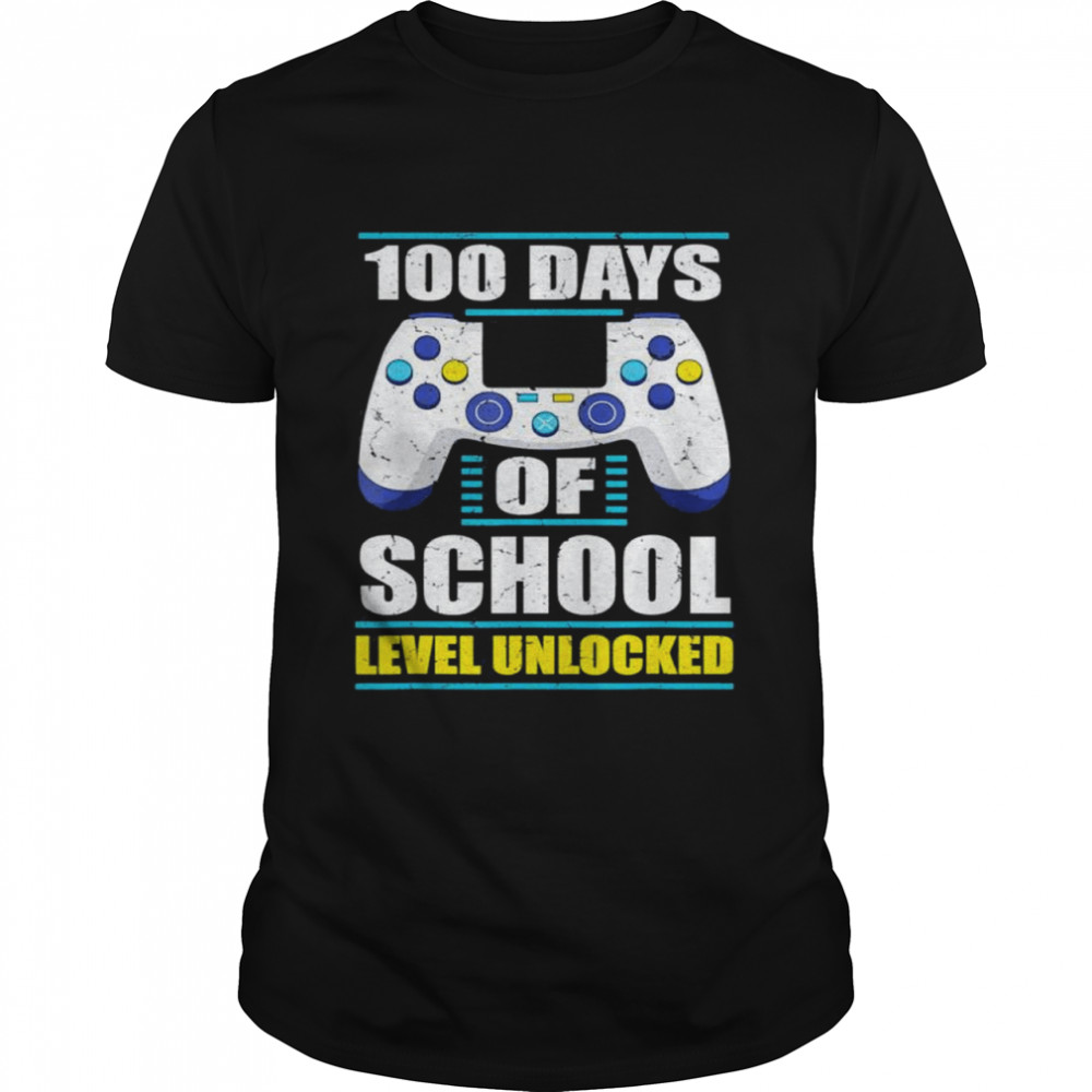 100 Days of School Level Unlocked Gamer Student and Teacher shirts