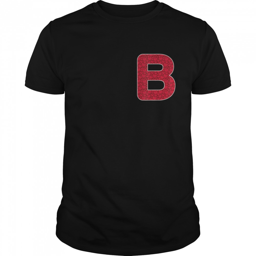 B Initial Name For Girls Valentine’s Day  Classic Men's T-shirt