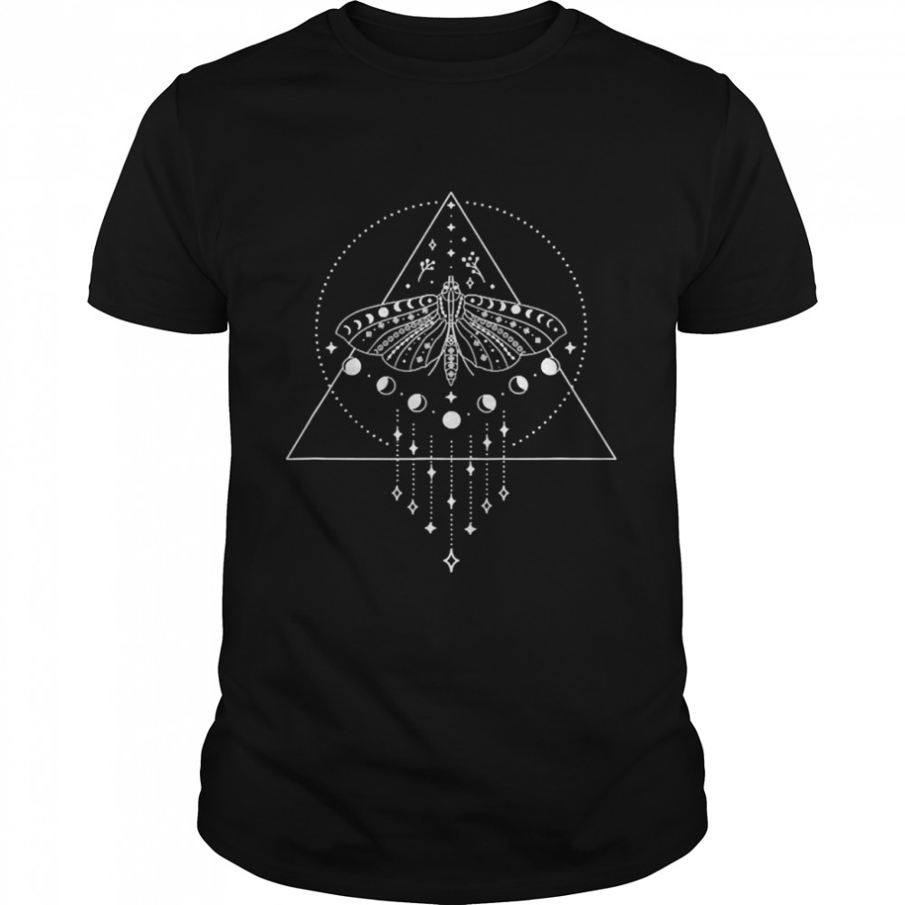 Witchy Luna Moth Fairycore Aesthetic Celestial Crescent Moon  Classic Men's T-shirt