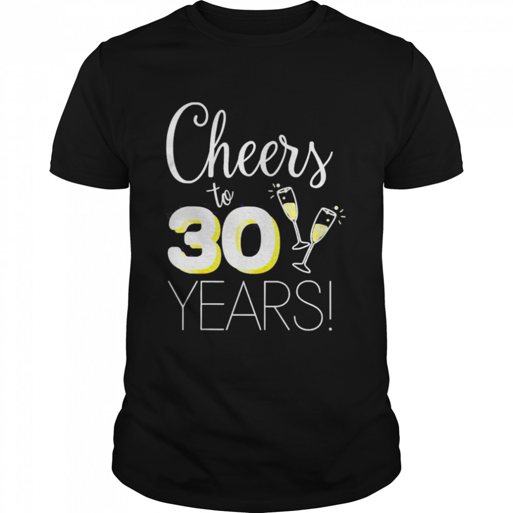 Cheers To 30 Years Married Couple Champagne Anniversary 2022  Classic Men's T-shirt