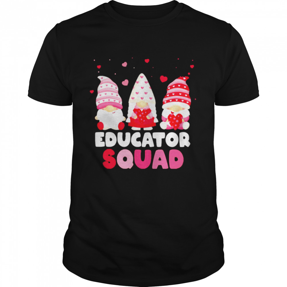 Happy Valentines Day Gnome Educator Squad Shirts