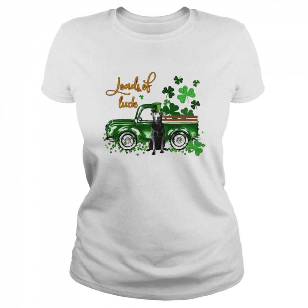 Happy Patricks Day Loads Of Luck Silver Labrador Dog Classic Women's T-shirt