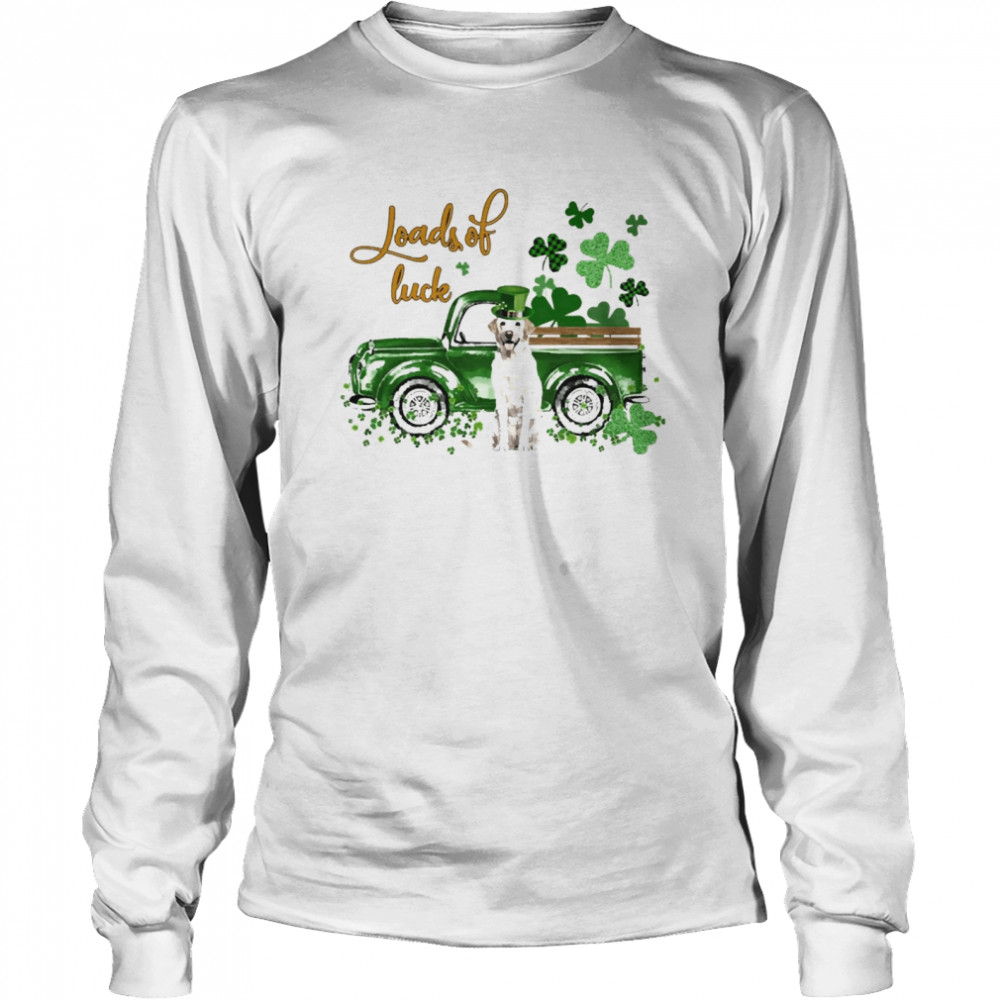Happy Patricks Day Loads Of Luck Yellow Labrador Dog Long Sleeved T-shirt