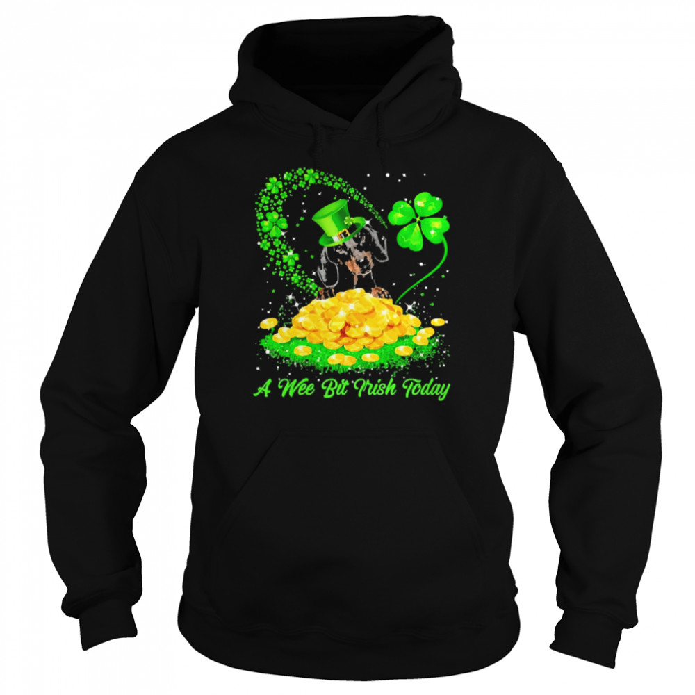 Irish Today Black Dachshund Dog A Wee Bit Irish Today Unisex Hoodie