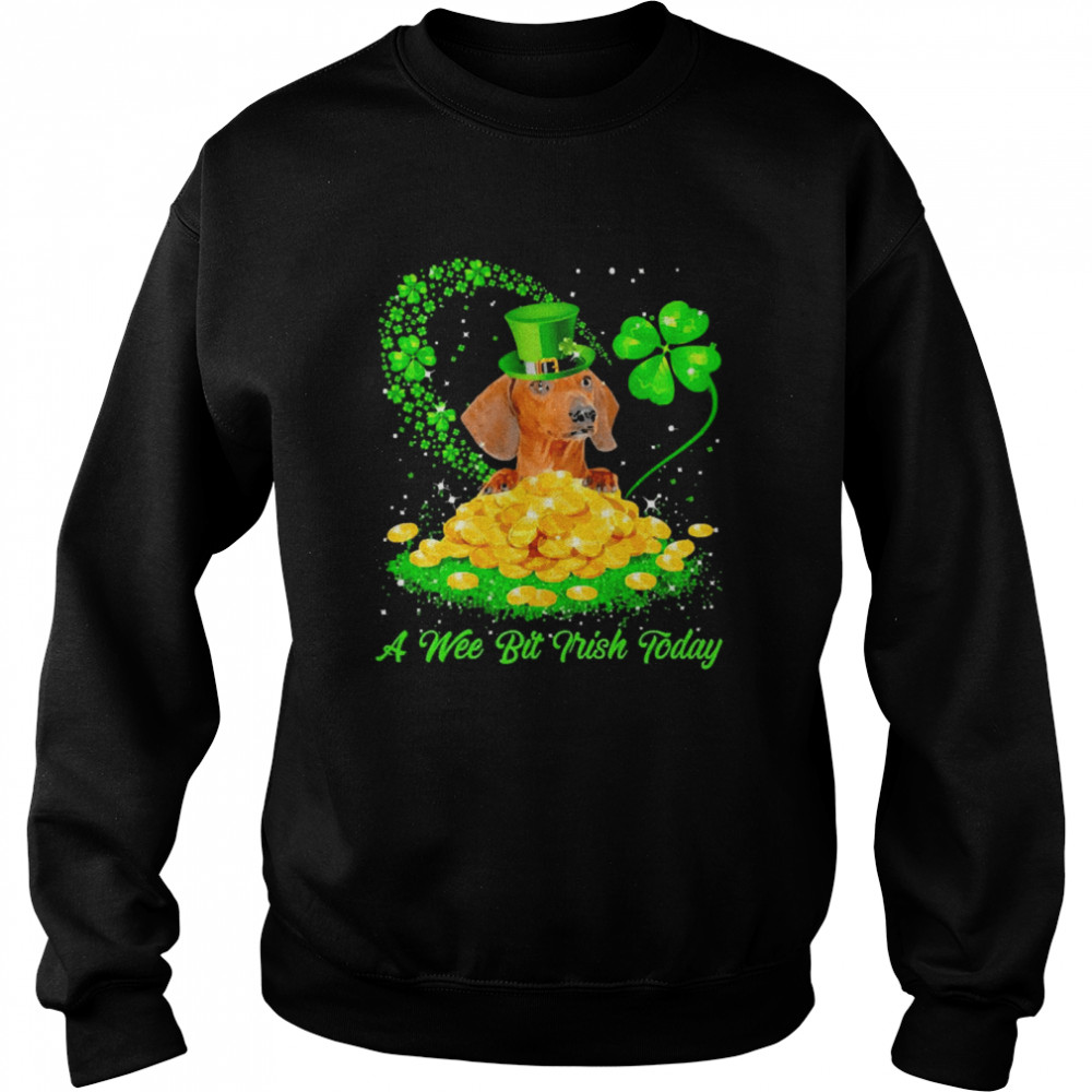 Irish Today Red Dachshund Dog A Wee Bit Irish Today Unisex Sweatshirt