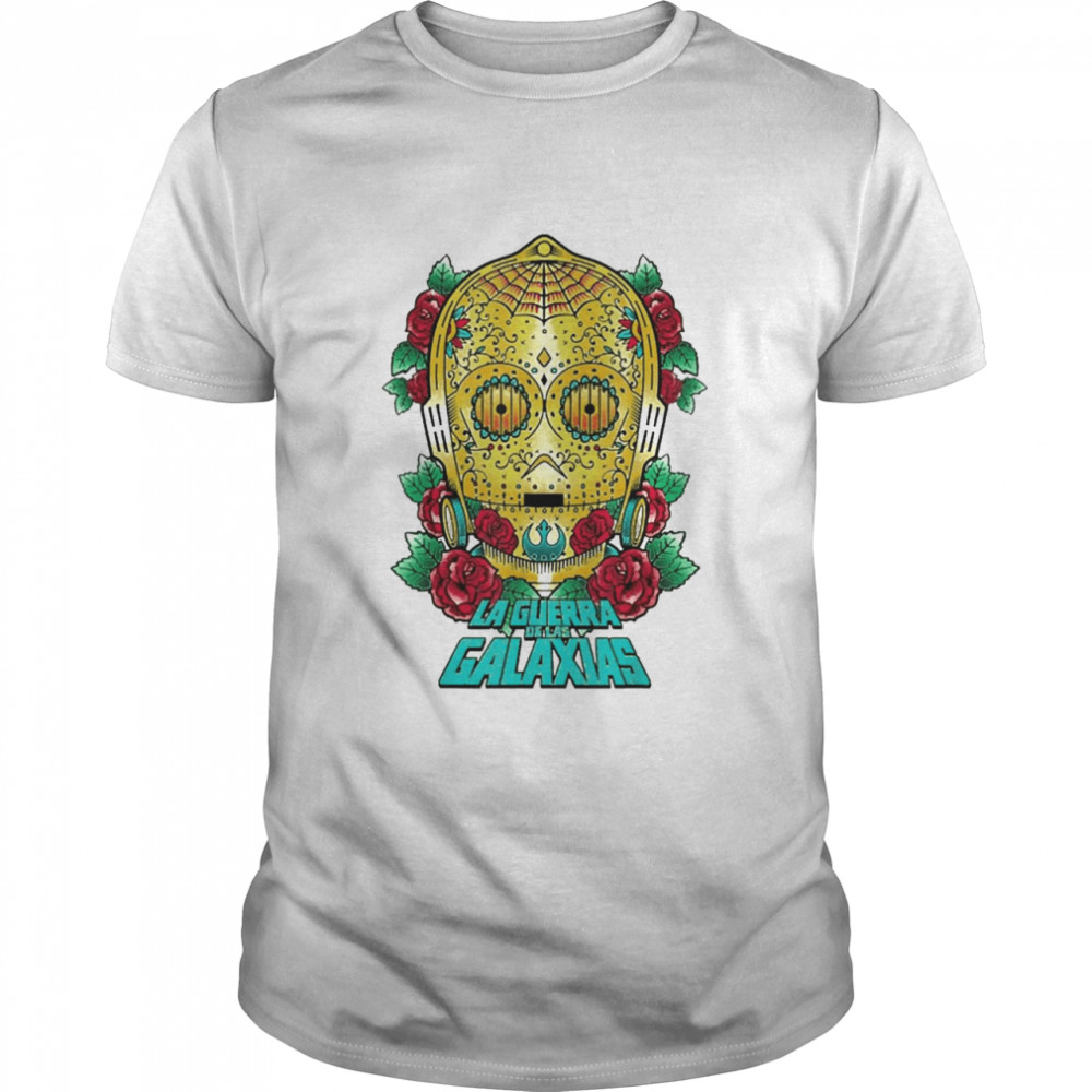 Star Wars C3Po Sugar Skull Style Portrait T-shirt Classic Men's T-shirt