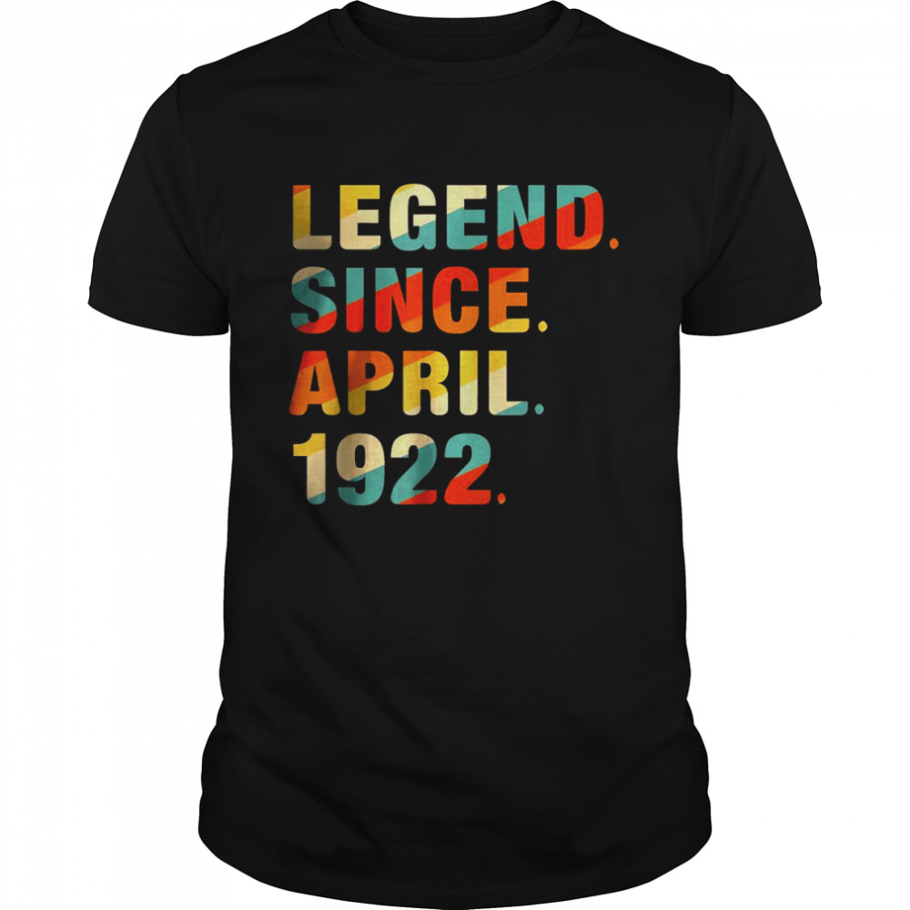 Legend Since April 1922 100th Birthday Gifts 100 Year Old  Classic Men's T-shirt
