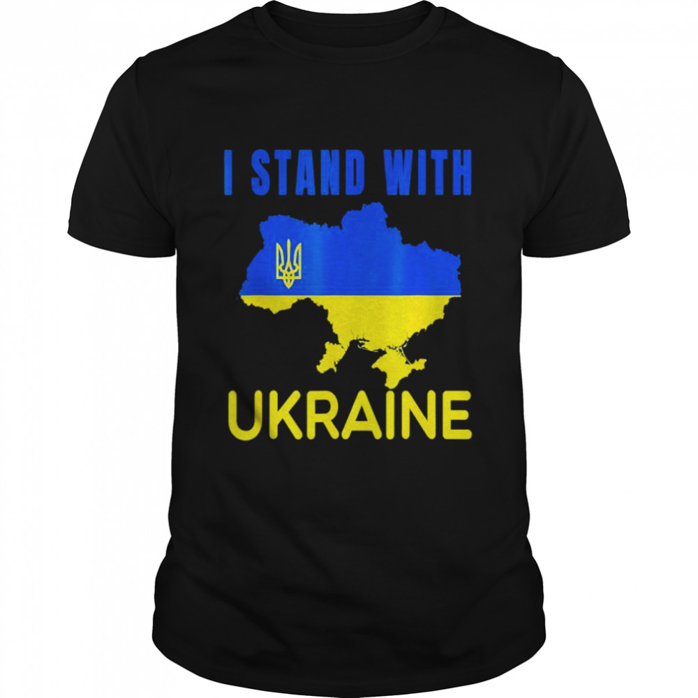 I Stand With Ukraine Flag Emblem Map Patriot shirt