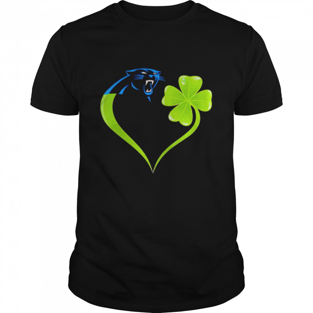 Carolina Panthers shamrock heart St Patrick’s day shirt